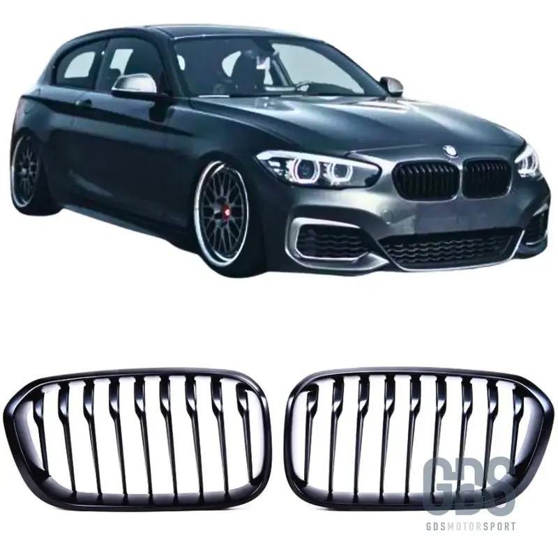 2 Grilles calandre Noir Mate BMW série 1 F20 F21 phase 2
