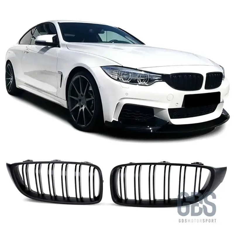 2 Grilles de calandre Noir Brillant BMW F32/ F33/ F36 Lame Double Look M4