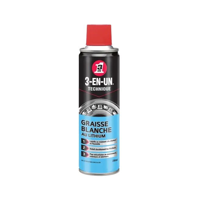3-en-1 Graisse Blanche Lithium Aérosol 250 ml
