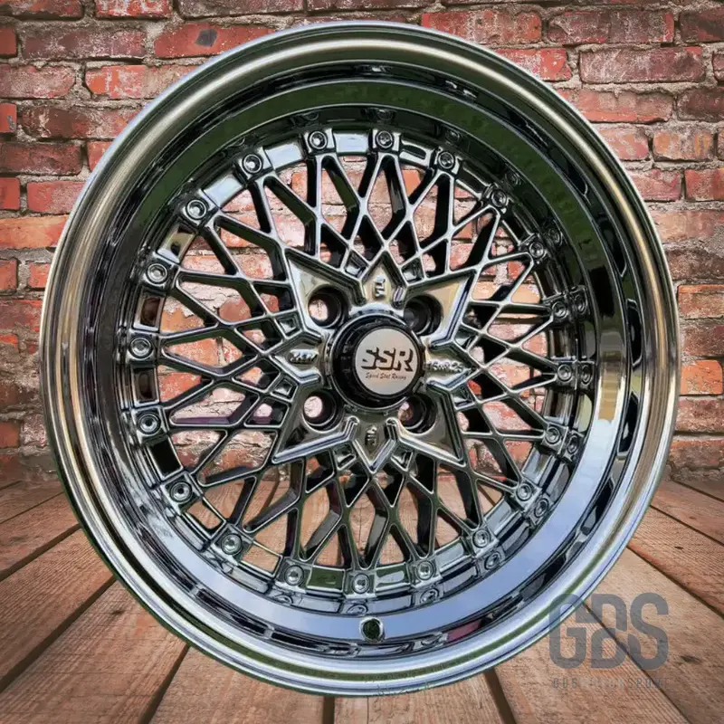 4 jantes Look Soler SSR Mesh Formula Chrome BMW R15" X 8.25" ET20
