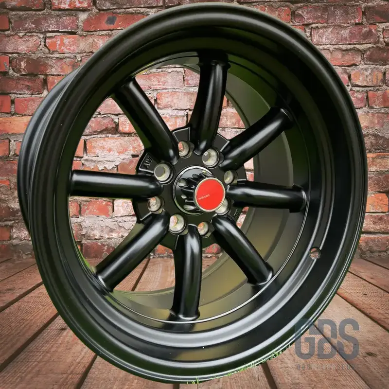 4 jantes Look Watanabe Noir Mate BMW R15" X 9" ET0 X 10.5" ET-15