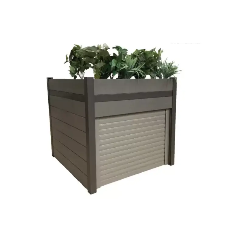 ABRI POUR ROBOT DE TONTE JARDINIERE WPC AVEC SYSTEME DE FERMETURE