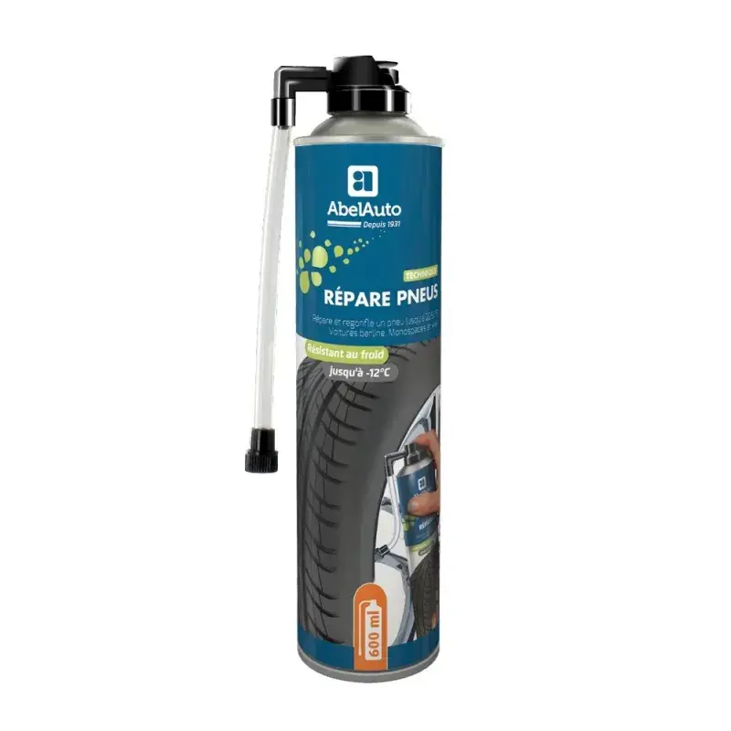 Aérosol Réparation Pneus 600ml Abel Auto, Anti-Crevaison Voiture Moto 4x4