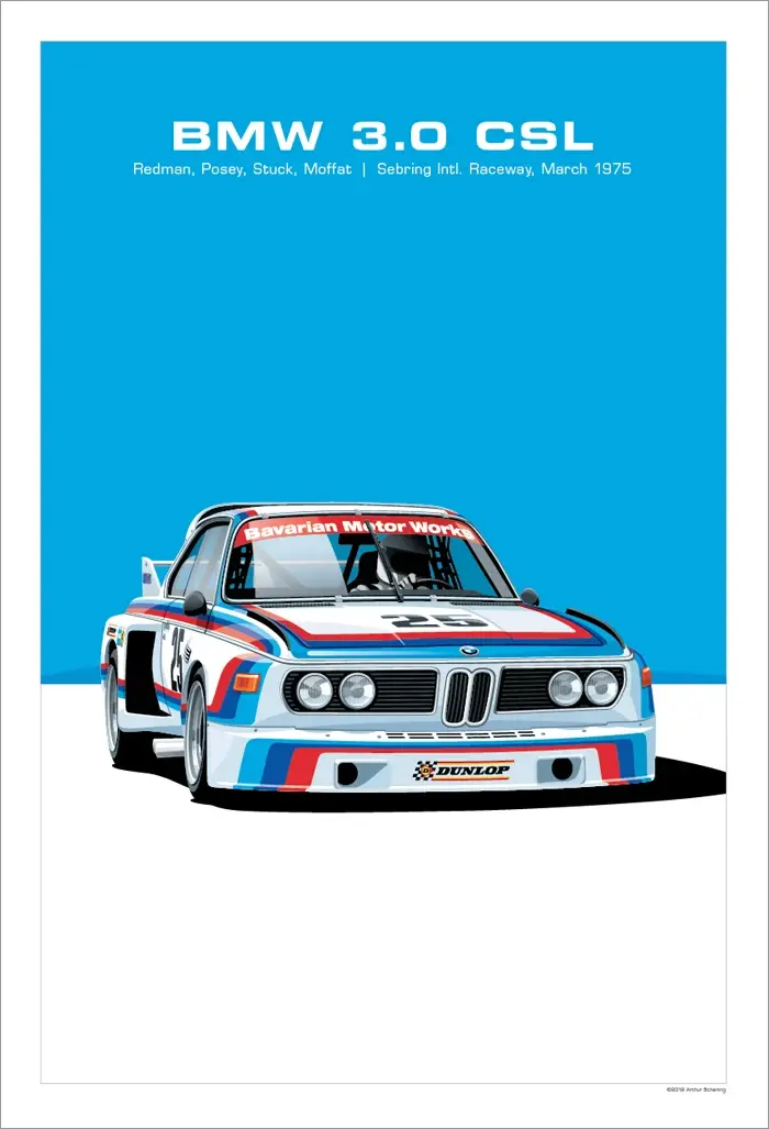 Affiche voiture BMW Motorsport 3.0 CSL Alpina Endurance Poster en toile