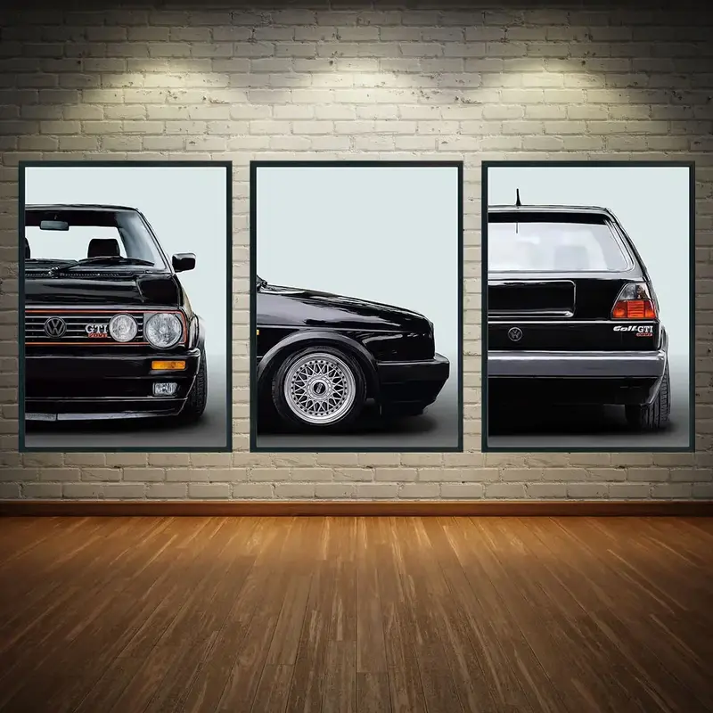 Affiche voiture VW GOLF 2 GTI Poster en toile Youngtimer