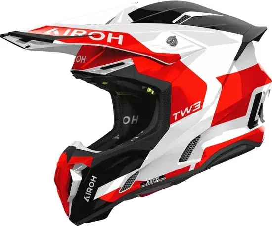 Airoh Twist 3.0 Crosshelm Fancy Zwart Wit Rood XL - Nieuw