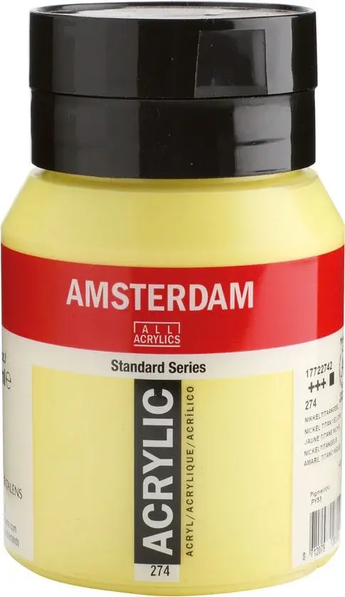Amsterdam Peinture Acrylique 500ml 274 Jaune Nickel Titane - Neuf Outlet