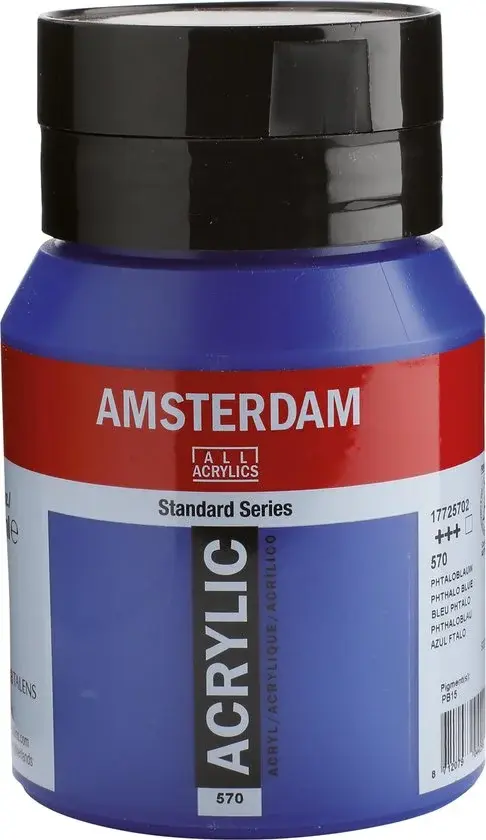 Amsterdam Peinture Acrylique 500ml Bleu Phtalo 570 - Neuf Outlet