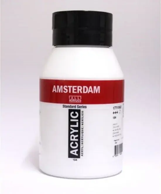 Amsterdam Peinture Acrylique Blanc de Zinc 1000ml - Nouveau Outlet