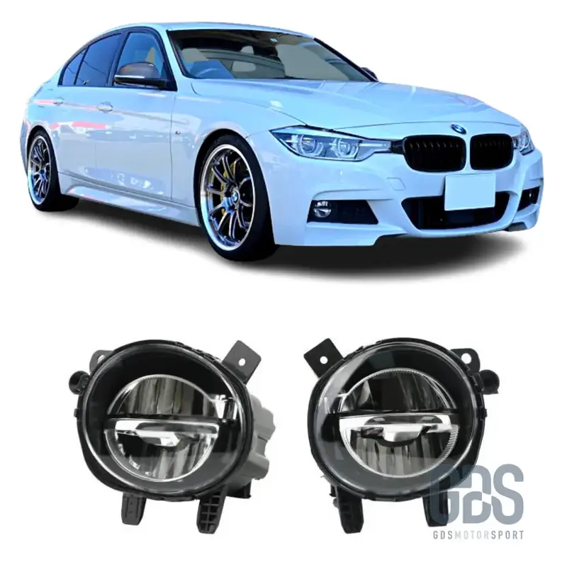 Antibrouillards à LED pour BMW Série 3 F30 / F31 LCI phase 2 Cristal/ Noir/ Jaune