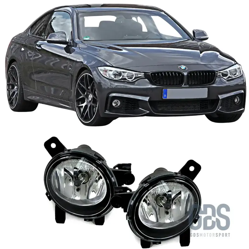 Antibrouillards pour BMW Série 4 F32 F33 F36 Phase 1 Cristal / Noir / Jaune