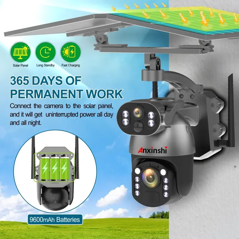 Anxinshi ASIH215W-PTG5490 4G Solar PTZ Camera 50x Zoom - Nieuw