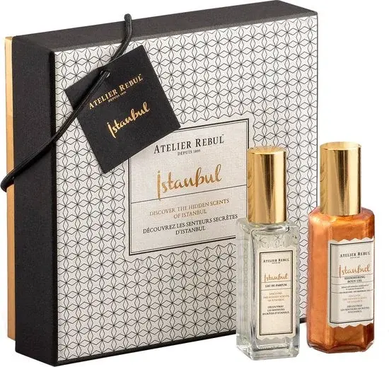 Atelier Rebul Istanbul Shimmer On The Go Parfum 12 ml, huile corporelle 25 ml | Coffret cadeau | Nouveau