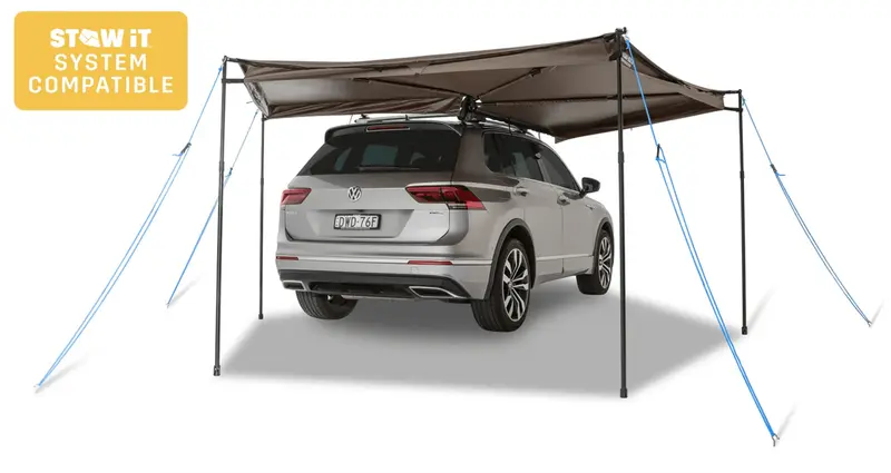 Auvent circulaire 270° Batwing Compact 2m (version droite) - avec fixations STOW IT - RHINO-RACK