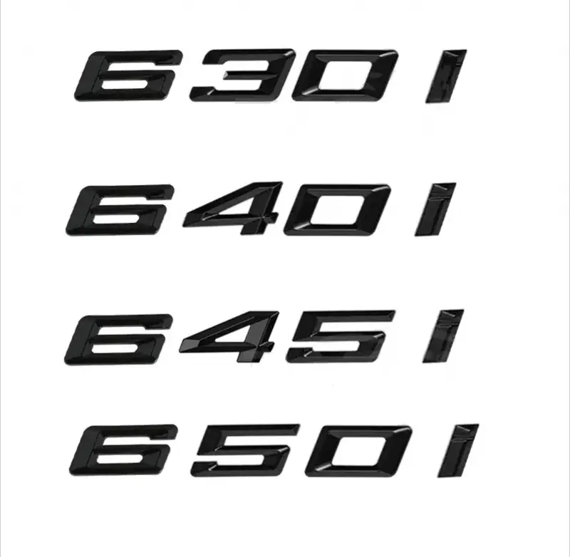 Badges Logos de coffre Lettrage Noir BMW Série 6 Series 630i 640i 645i 650i E63 E64 F06 F12 F13 G32
