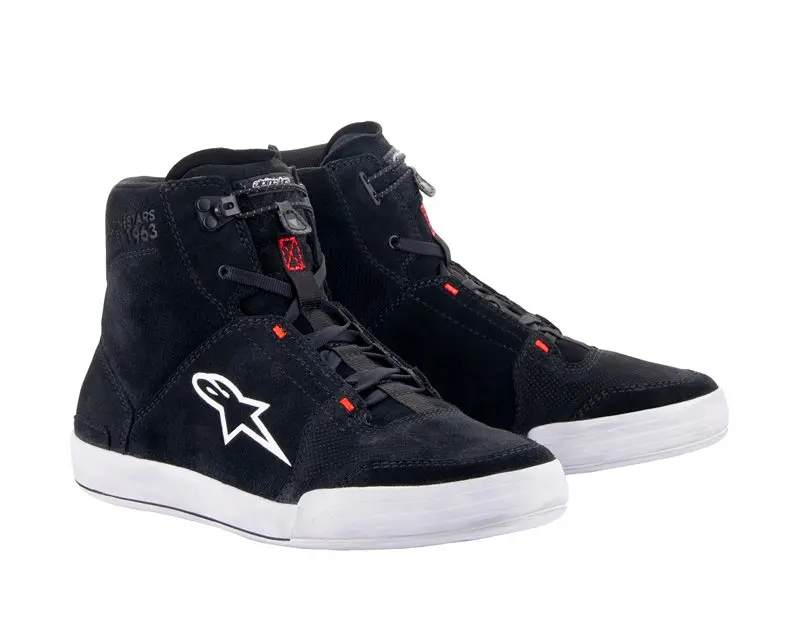 BASKETS ALPINESTARS CHROME NOIR BLANC BRIGHT RED