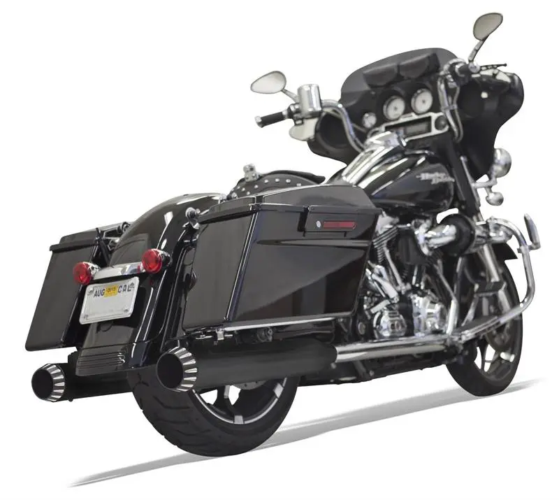 Bassani Xhaust 4" Quiet QNT Megaphone Slip-On Mufflers for Harley