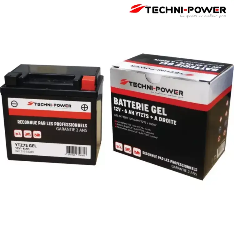 BATTERIE GEL TYPE YTZ7S + A DROITE