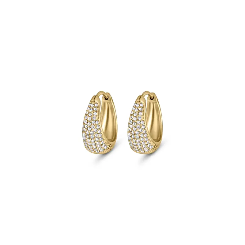 BE GOLDEN Shimmer Boucles d'oreilles grandes en acier inoxydable - Nouvelle collection