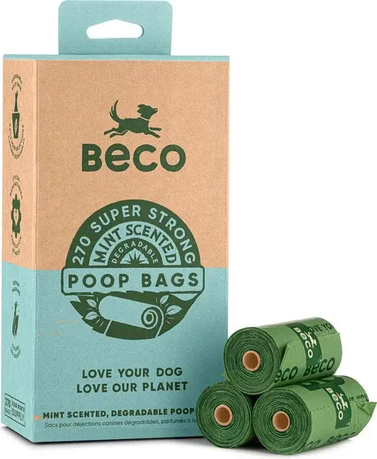 Beco Pets Sachets à déjections biodégradables Menthe - Nouveau Outlet