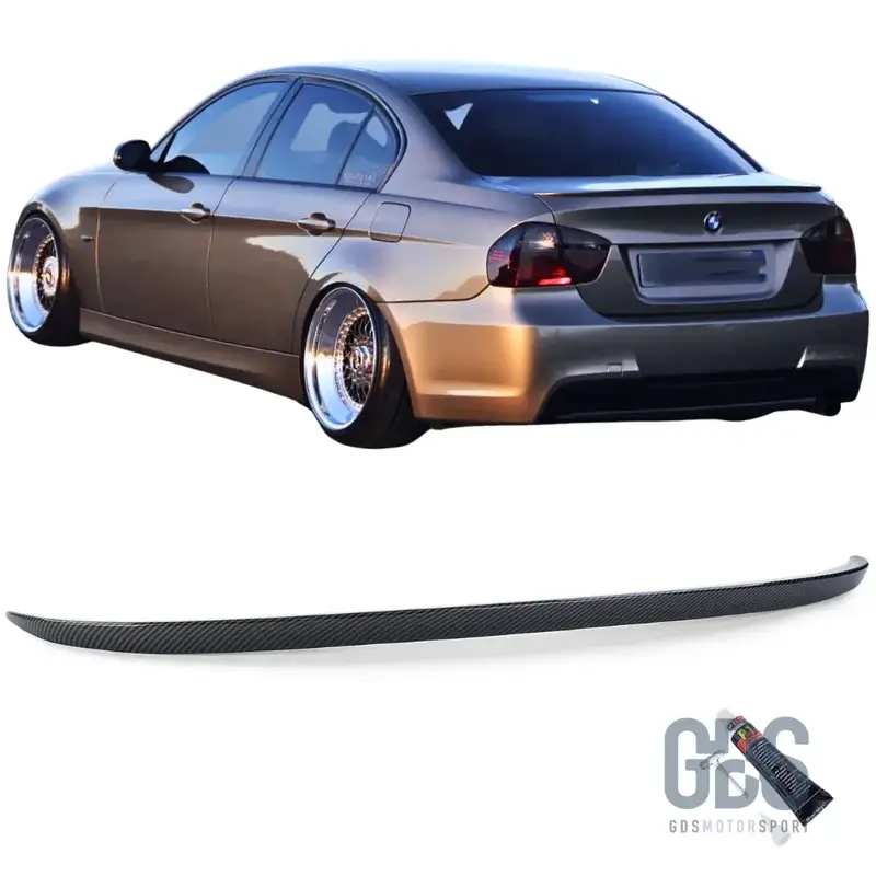Becquet Aileron de Coffre Malle Arrière Fin Type M3 Look Carbone 3D BMW Série 3 E90 Berline