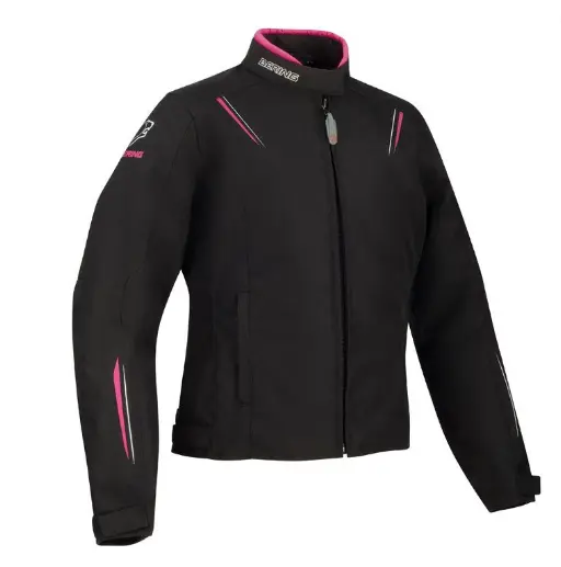 BLOUSON BERING LADY MERYLL KID NOIR/FUSCHIA