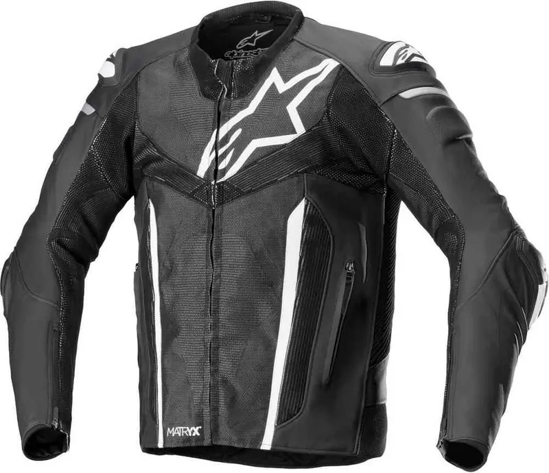 BLOUSON CUIR ALPINESTARS FUSION BLANC NOIR GREY
