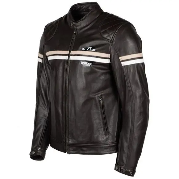 BLOUSON CUIR HELSTONS CHEVY BUFFALO MARRON BEIGE BLANC
