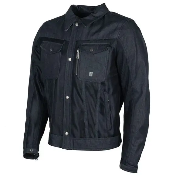 BLOUSON HELSTON TOILE WESTERN COTON RENFORCEE BLEU