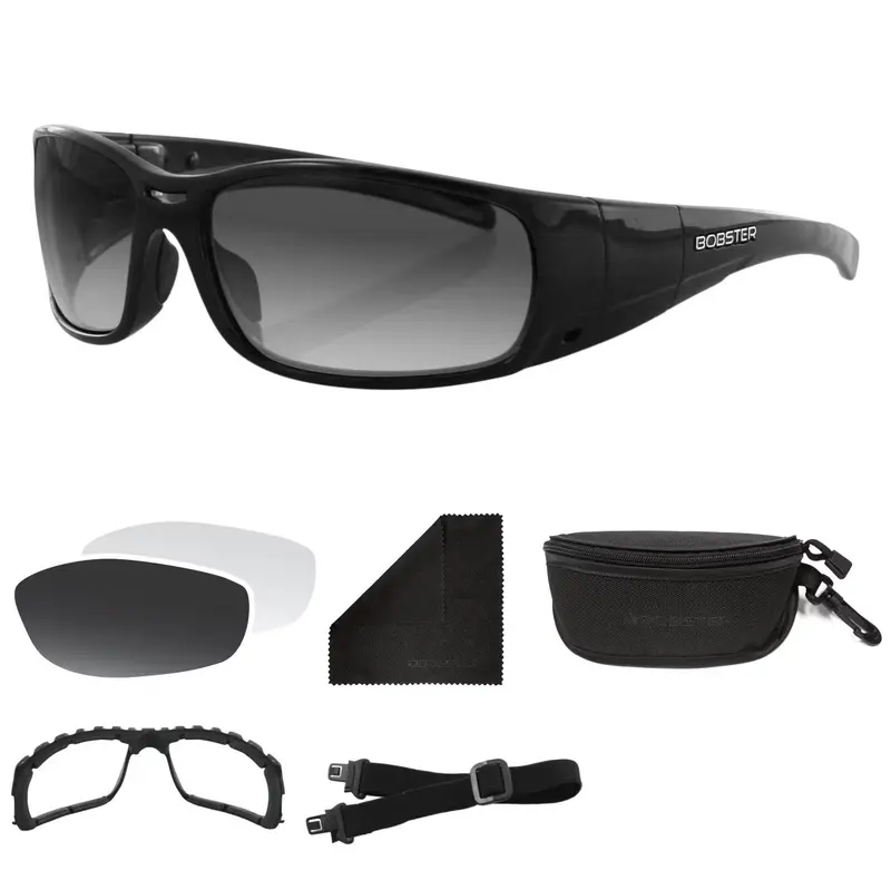 Bobster Lunettes de moto convertibles photochromiques Gunner
