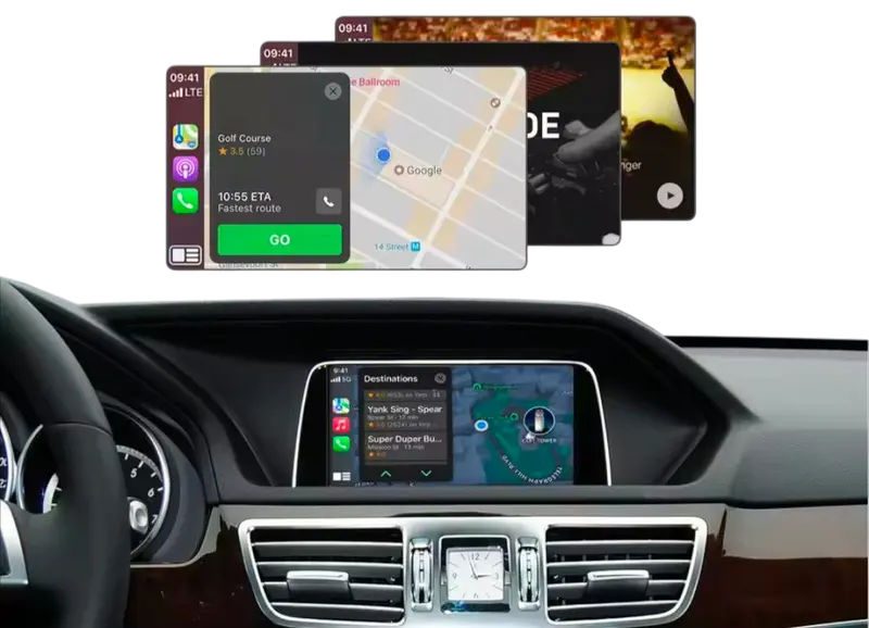 Boîtier Autoradio connecté Android Auto et Apple CarPlay pour Mercedes Classe E W212 W207 NTG (2008 à 2015)