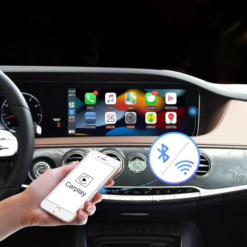 Boîtier Autoradio connecté Android Auto et Apple CarPlay pour Mercedes Classe S W222 NTG 5.0 (2013 à 2017)