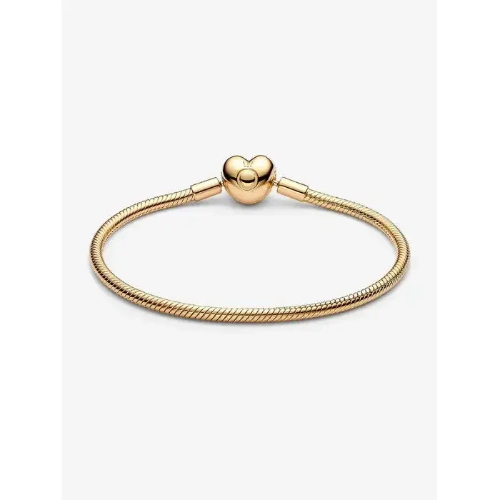 Bracelet Pandora Plaqué Or Fermoir Cœur 17cm - Neuf Outlet