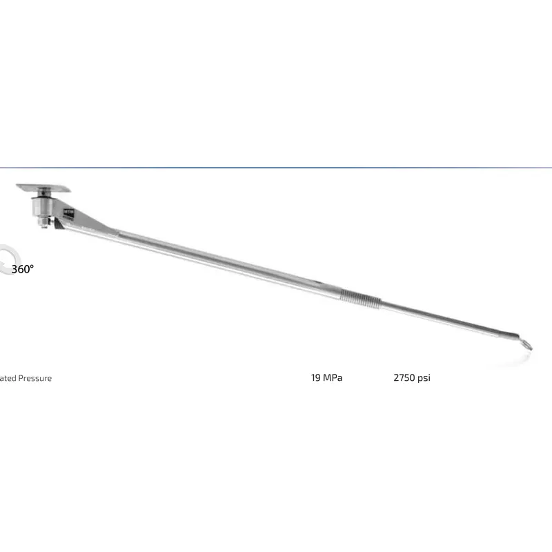 Bras incliné flexible, raccordement au plafond