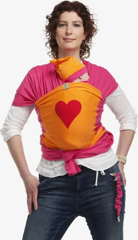 Bykay Stretchy Wrap Design Fuchsia/Oranje/Rood Large - Nieuw