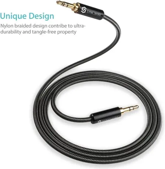 Câble audio stéréo Syncwire 3,5 mm 1 mètre - Neuf Outlet