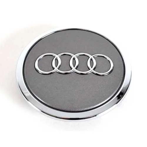 Cache Moyeu Audi 69mm Gris - Vendu à l'Unité - Logo Centre Roue Jante