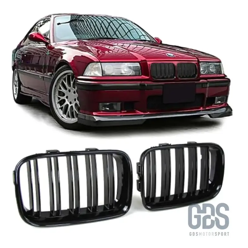 Calandres Double Lame Noir Brillant Style M4 pour BMW E36 Phase 1