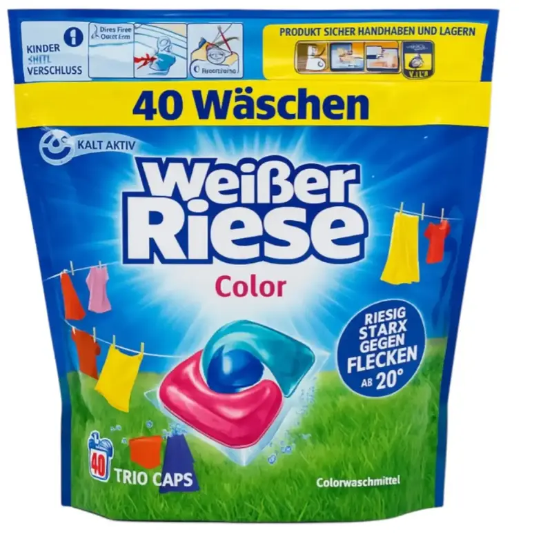 Capsules WEIßER RIESE Color Trio 40 lavages 480g