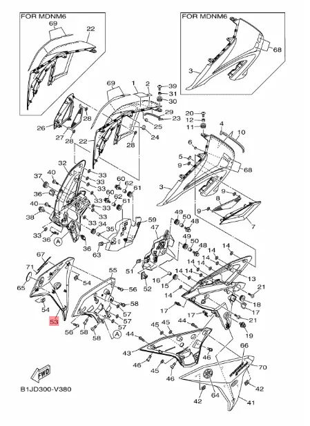 CARENAGE PANNEAU DROIT DYRC4 TRACER 900 GT 2020