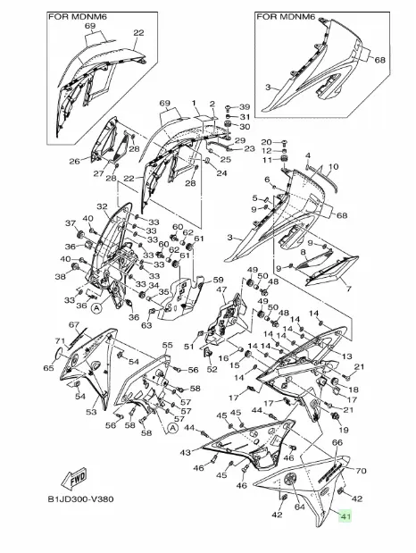 CARENAGE PANNEAU GAUCHE DYRC4 TRACER 900 GT 2020