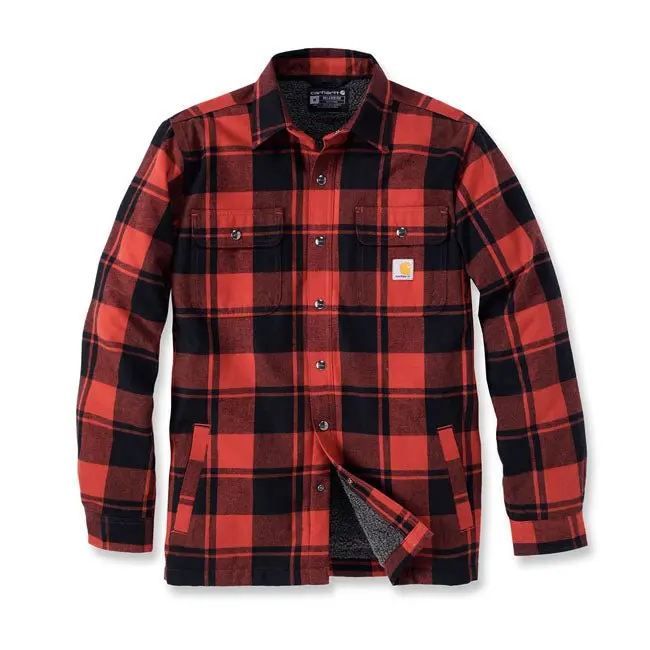Carhartt - Chemise à carreaux en flanelle doublée de sherpa