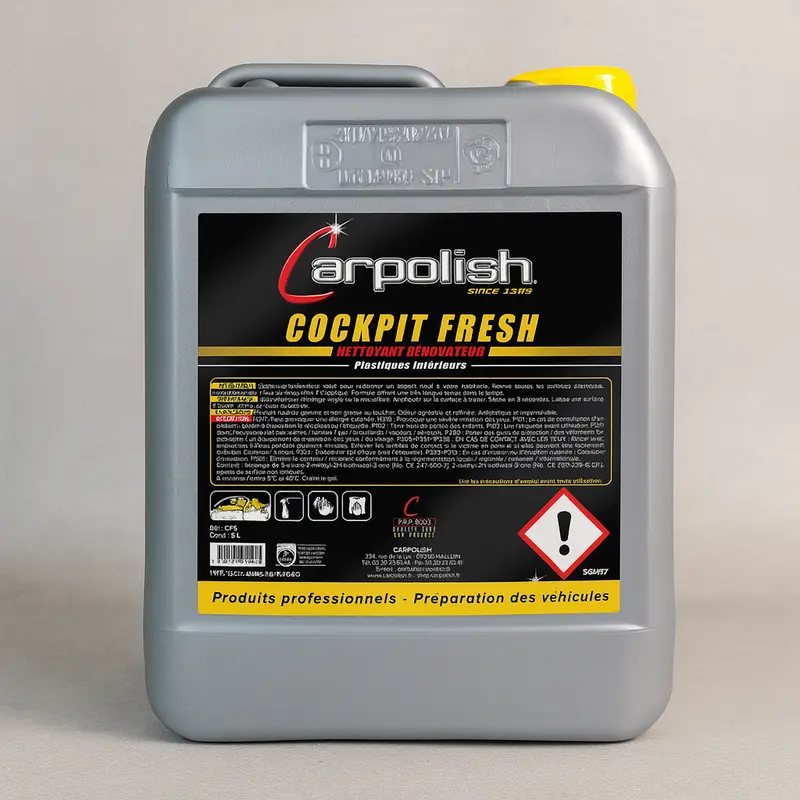 Carpolish Cockpit Fresh – Rénovateur nettoyant plastique cuir skaï sans effet gras pro