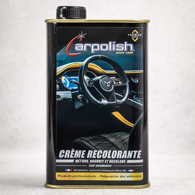 Carpolish Crème Recolorante Noire – 3 en 1 nettoie nourrit recolore cuir cire d’abeille