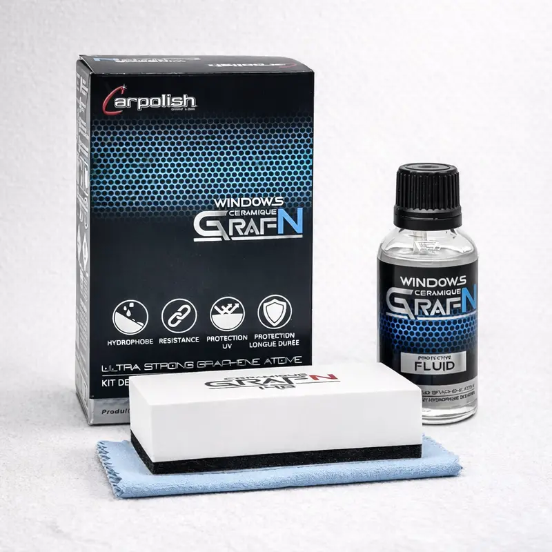 Carpolish Kit Traitement Vitres Céramique Graphène – Hydrophobe durable visibilité pro