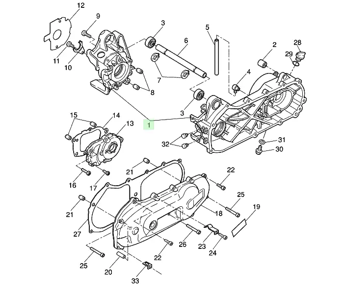 CARTER MOTEUR COMPLET YAMAHA / MBK SCOOTER 50
