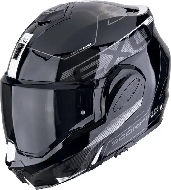 Casque de moto Scorpion EXO-TECH EVO TRAVELLER Noir/Blanc | Neuf