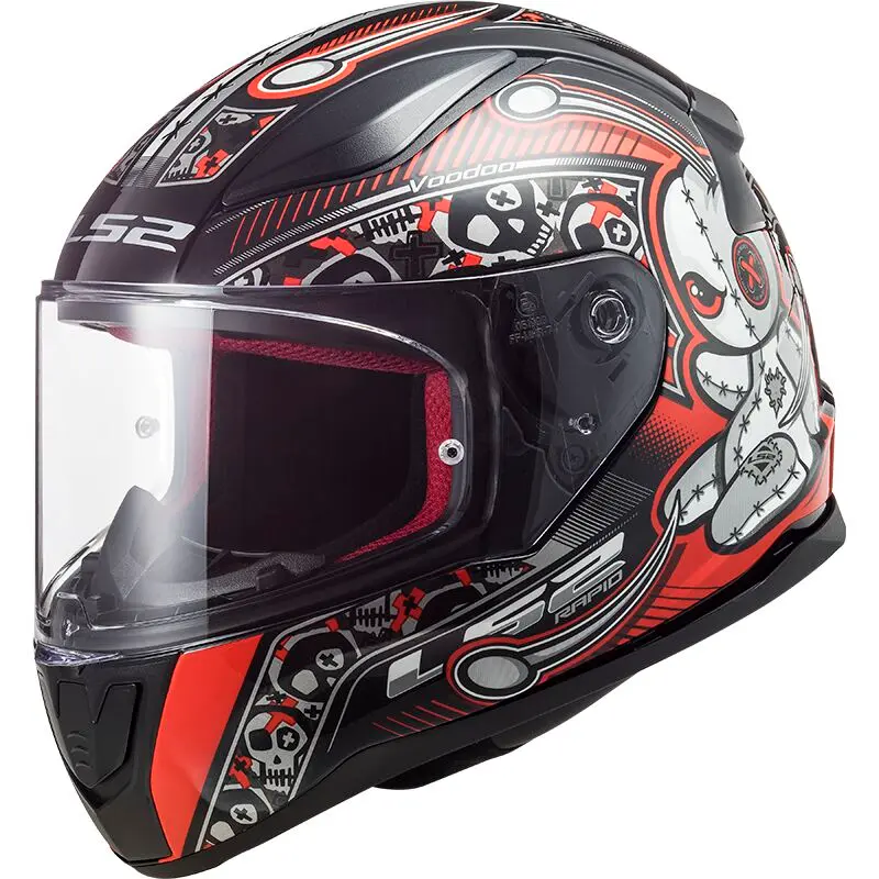 CASQUE ENFANT LS2 OF353 RAPID MINI  VOODOO BLACK RED