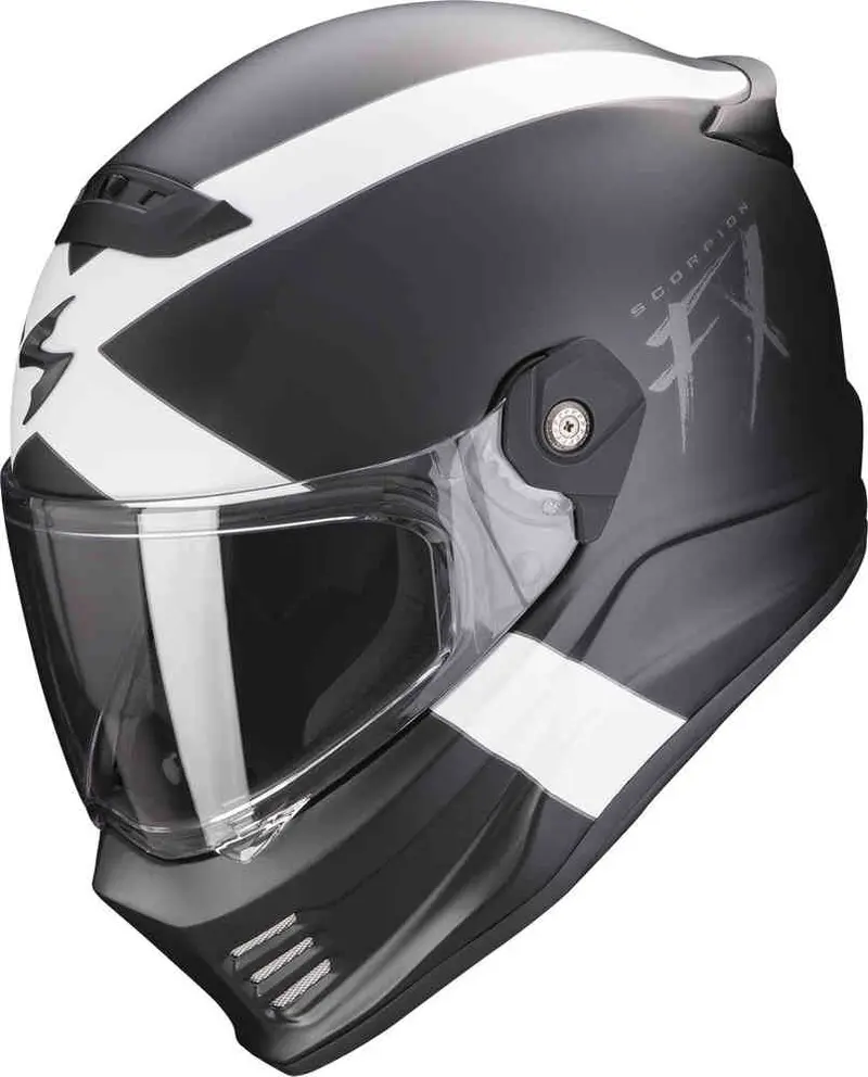 CASQUE INTEGRAL SCORPION COVERT FX GALLUS NOIR MAT BLANC