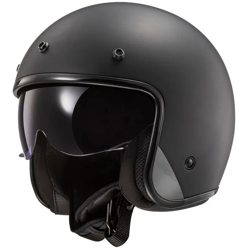 CASQUE JET LS2 OF601 BOB SOLID MAT NOIR